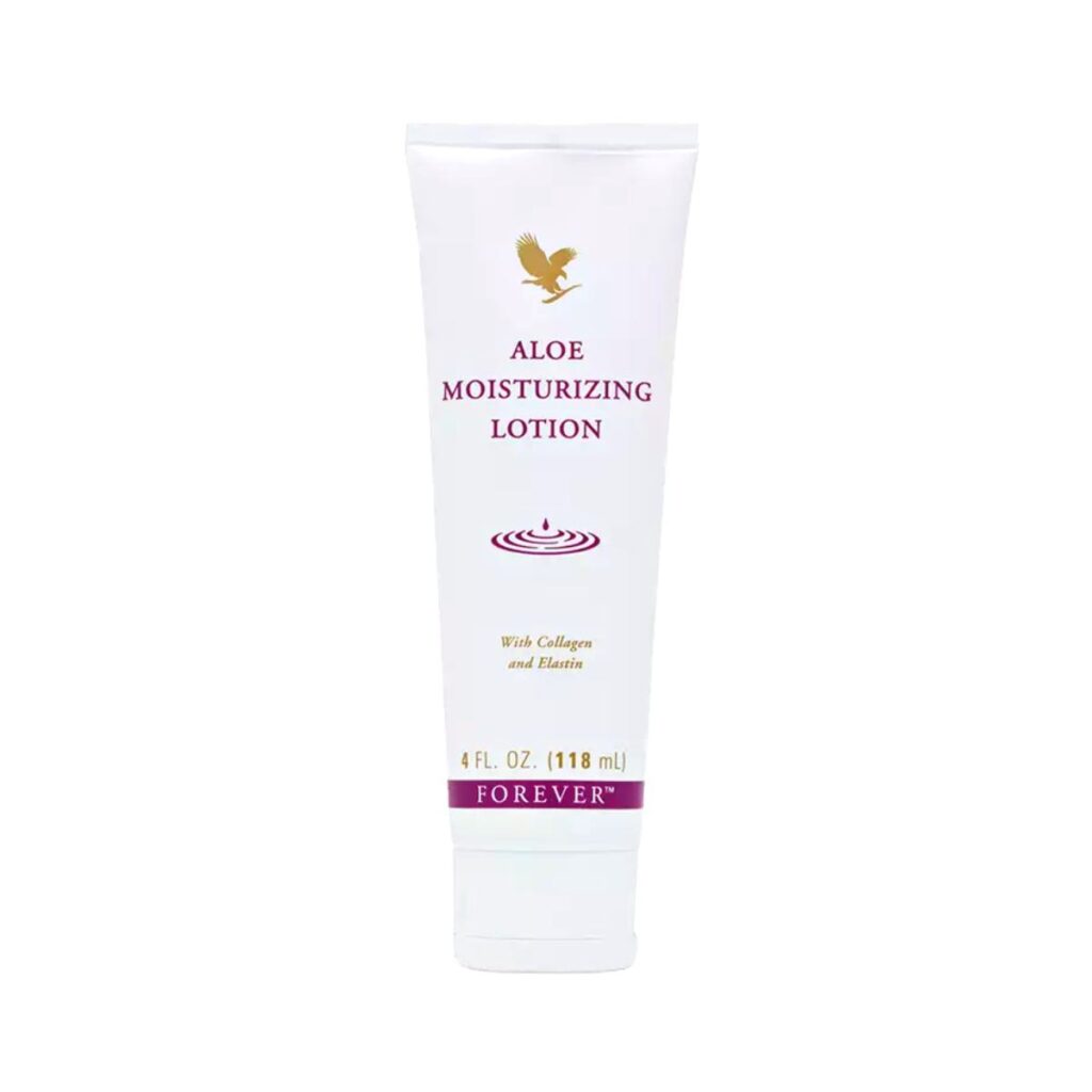 Loção hidratante Aloe Moist Forever Living com aloe vera, colágeno e elastina para pele seca
