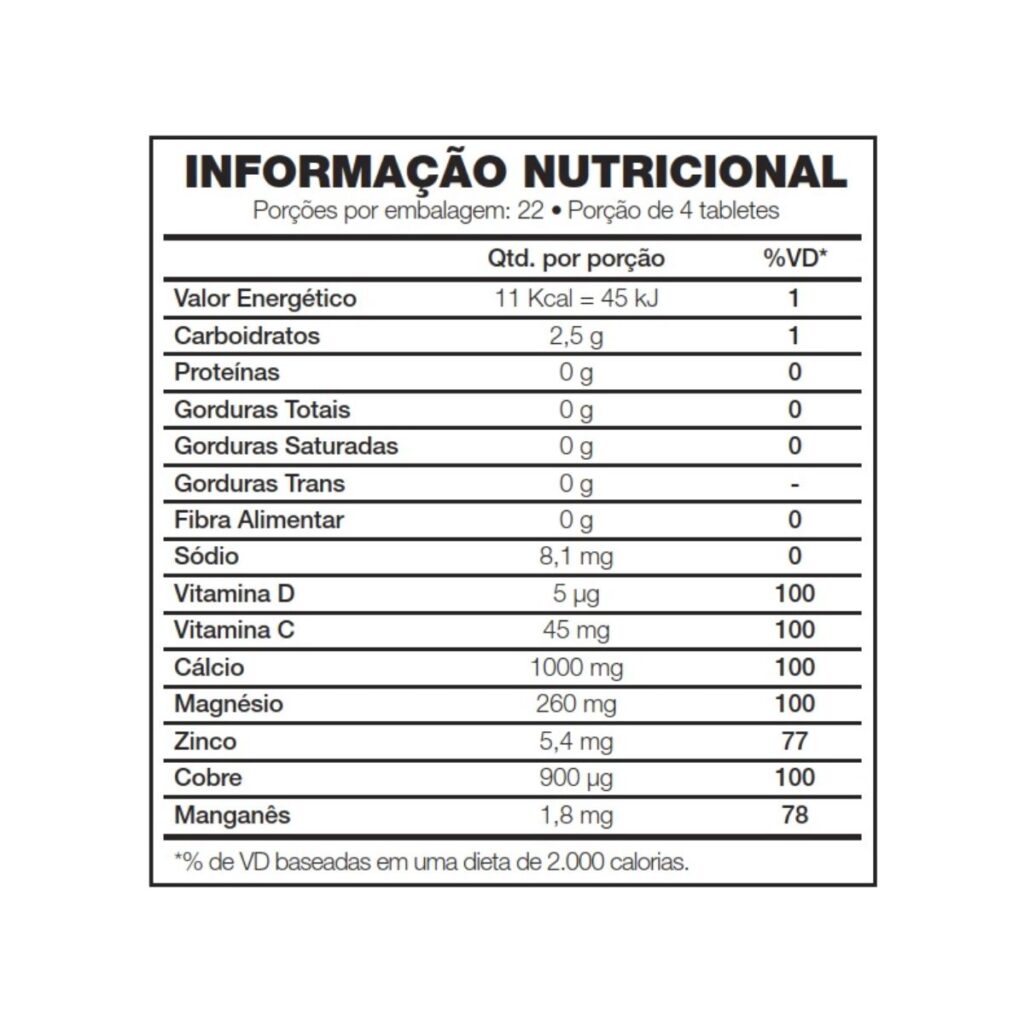 Forever-Calcium-com -Magnésio-e-Vitamina-D-tabela-nutricional
