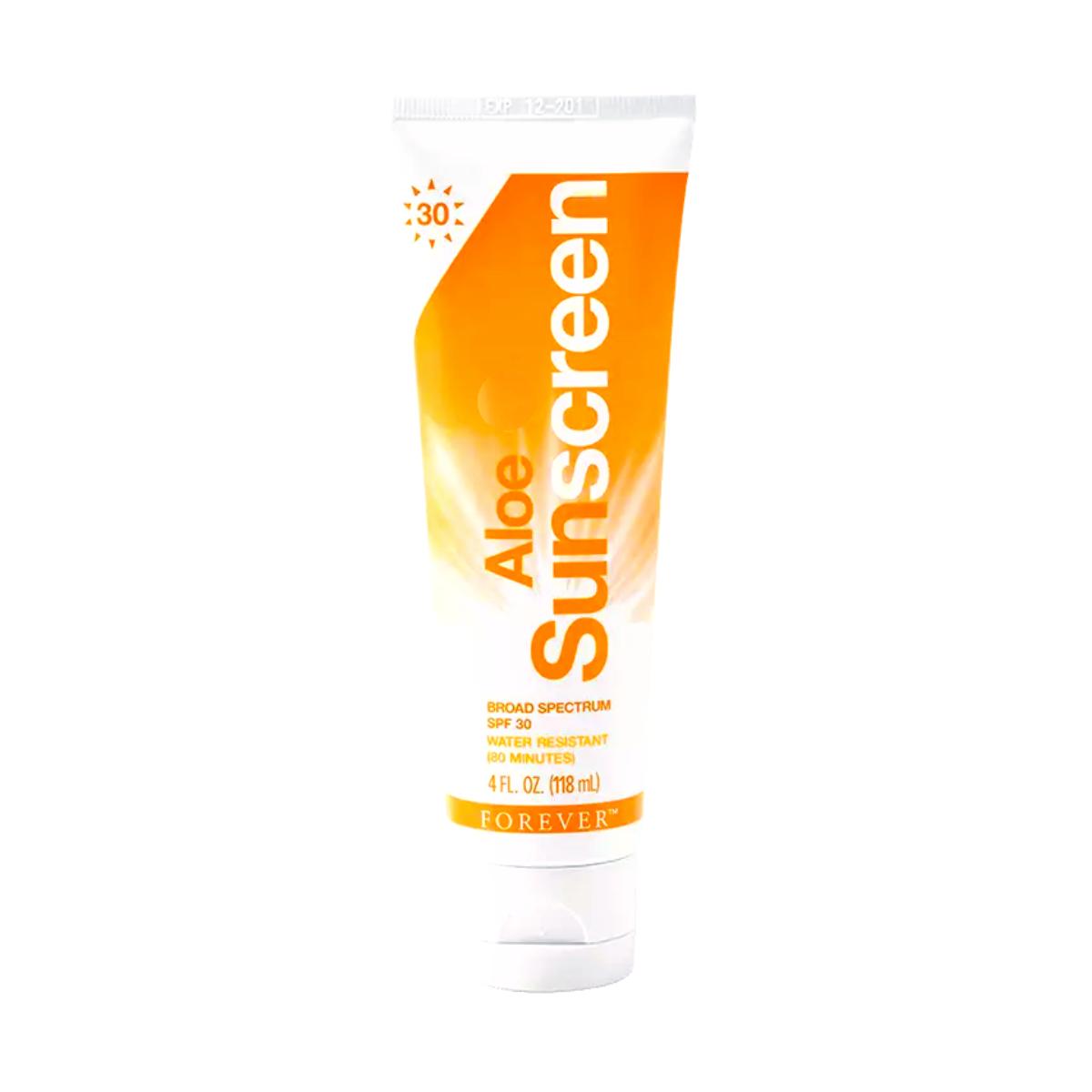 Aloe Sunscreen Forever: proteção contra raios UVA e UVB com fórmula hidratante de aloe vera e vitamina E