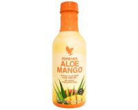 Embalagem Garrafa de 1 litro do Forever Aloe Mango, bebida de aloe vera com manga